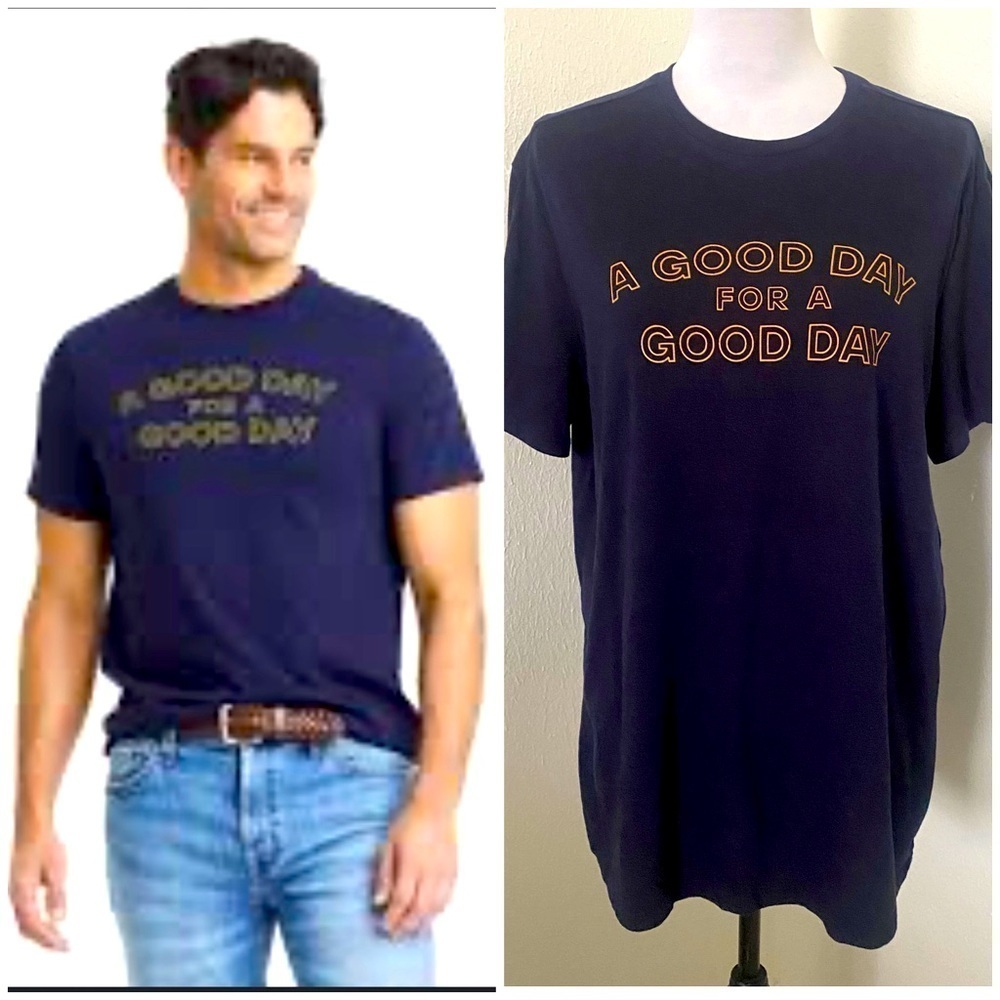 Goodfellow & Co Men’s Large Shirt “A GOOD DAY FOR A GOOD DAY” Navy